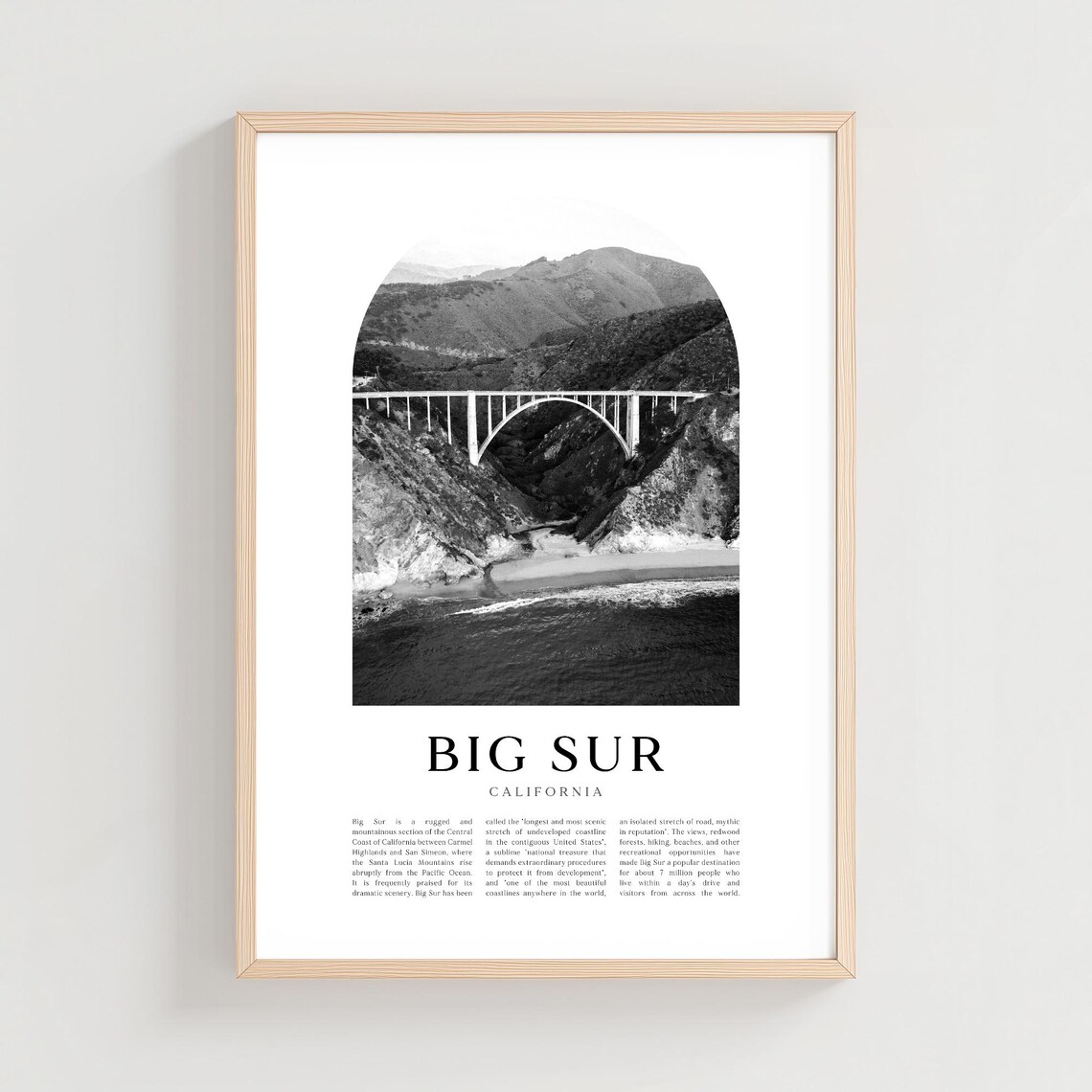 Big Sur Travel Poster, Coastal Place Wall Art