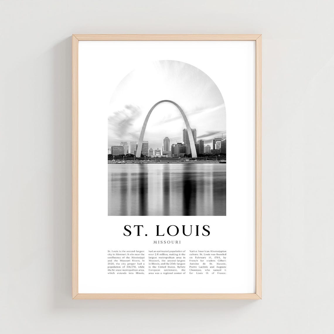 St. Louis Missouri Gateway Arch Skyline Photo Travel Art Print