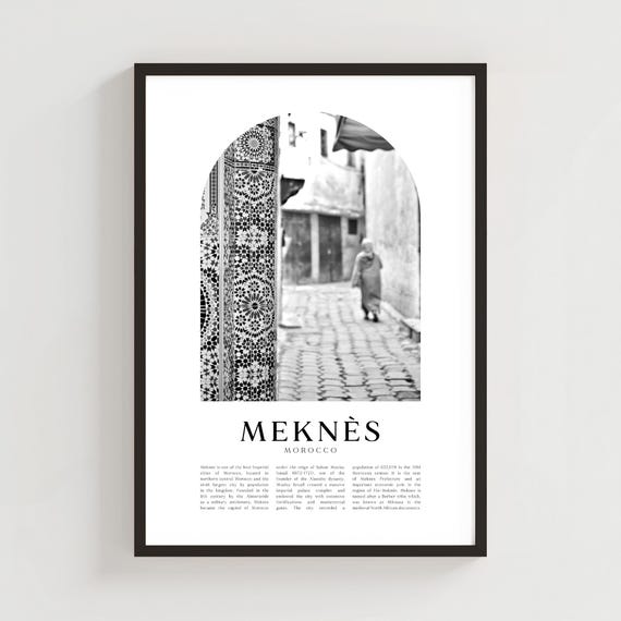Mekns Travel Poster Print Wall Art Morocco City Gift Decor Af86m