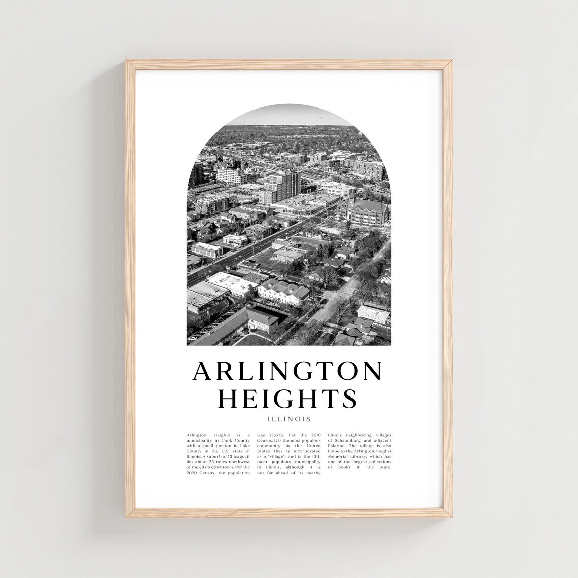 Arlington Heights Travel Poster, Illinois City Art Print