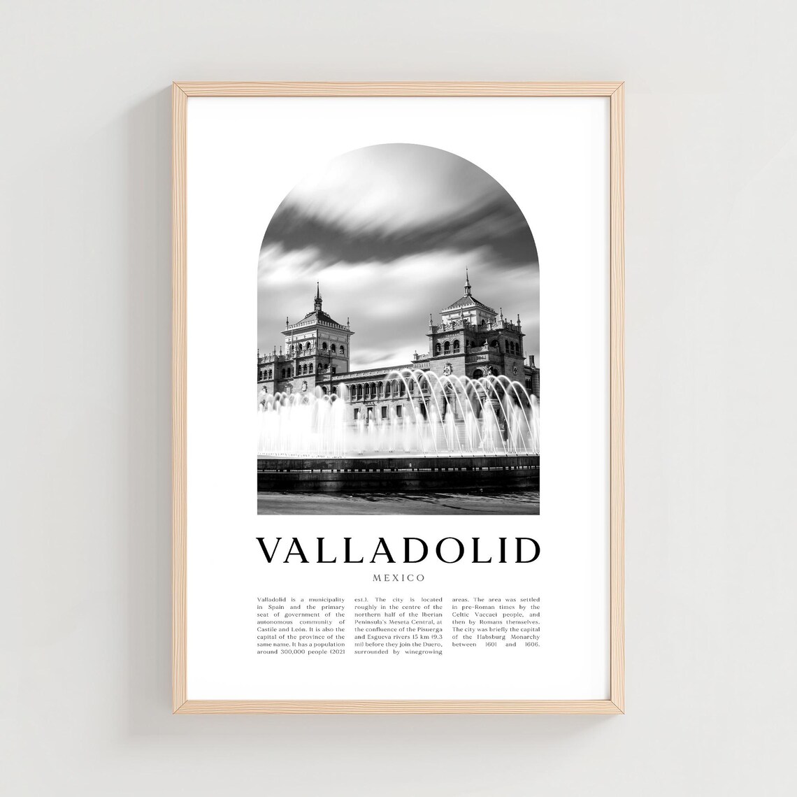 Valladolid Travel Poster Print Wall Art Mexico City Gift Decor Na218m