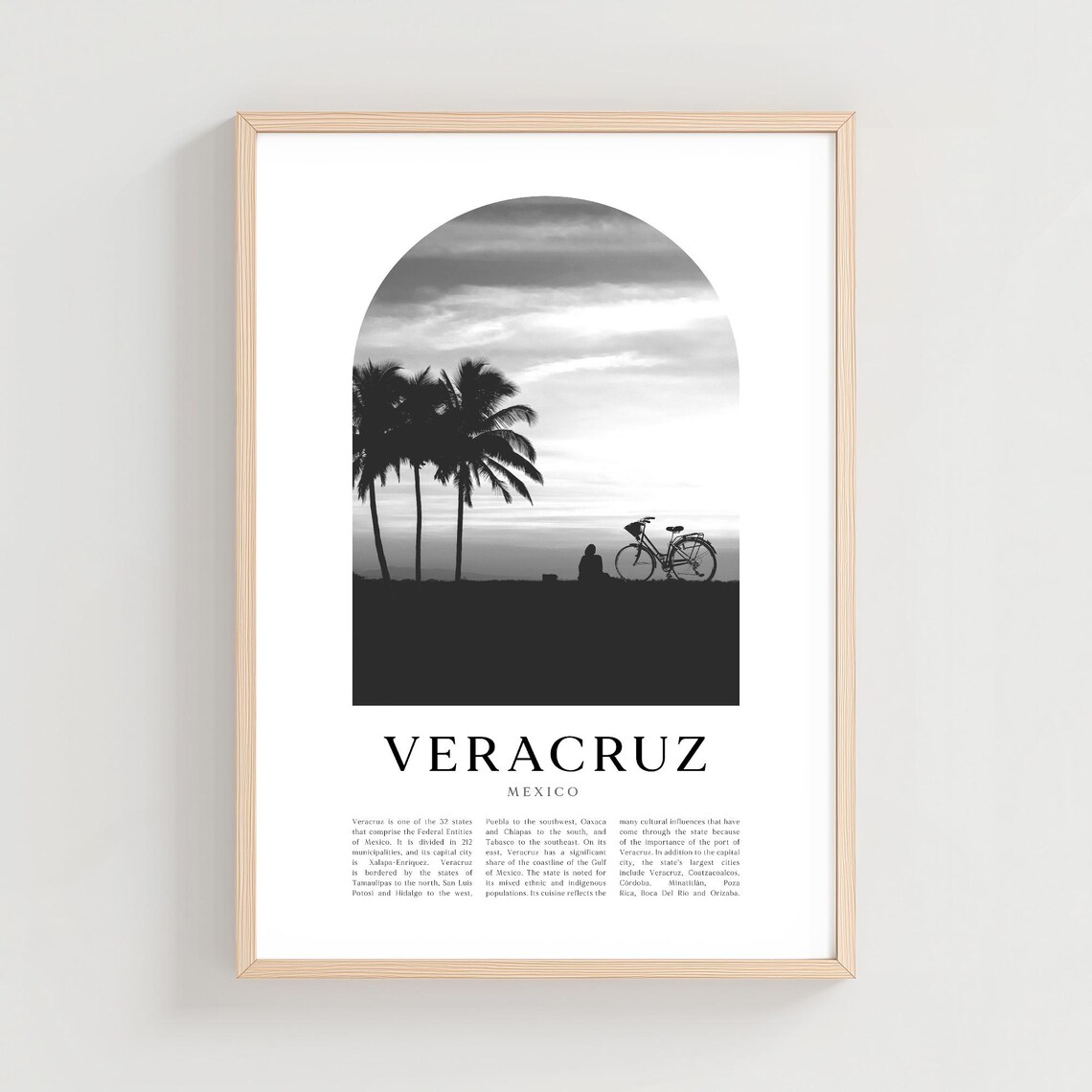 Veracruz Travel Poster Print Wall Art Mexico City Gift Decor Na230m