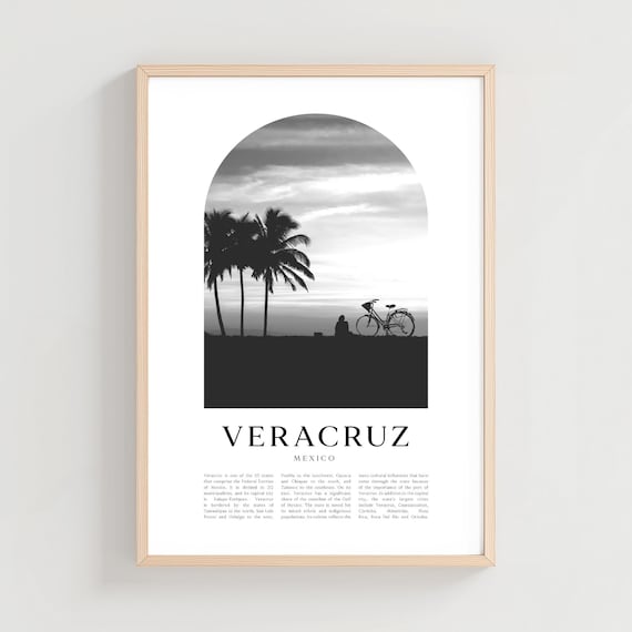 Veracruz Travel Poster Print Wall Art Mexico City Gift Decor Na230m
