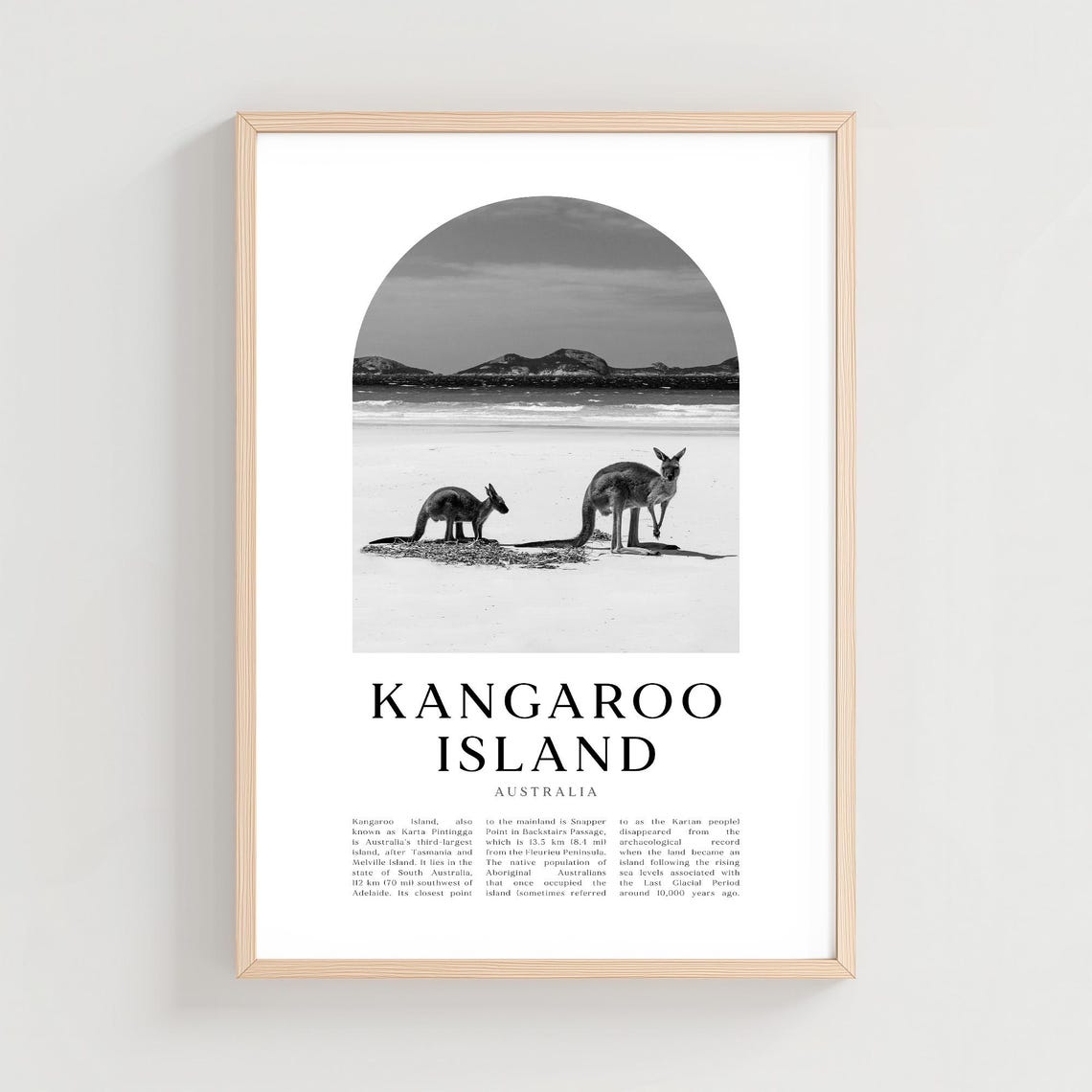 Kangaroo Island Travel Poster Print Wall Art Australia City Gift Decor Cn48m