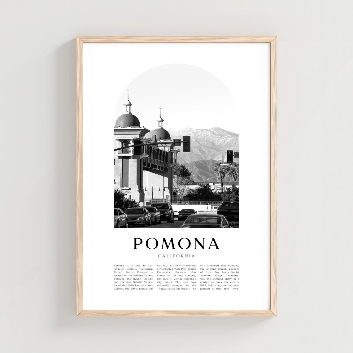 Pomona California Domed Towers Street Scene Photo Travel Poster