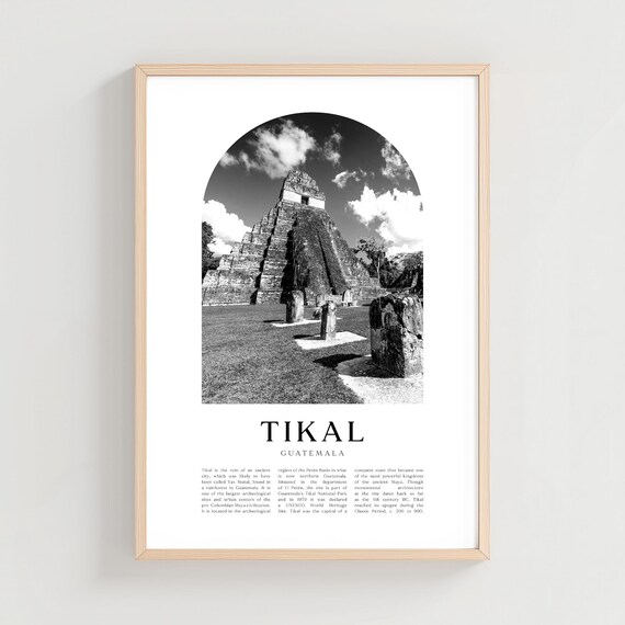 Tikal Travel Poster Print Wall Art Guatemala City Gift Decor Ce17m