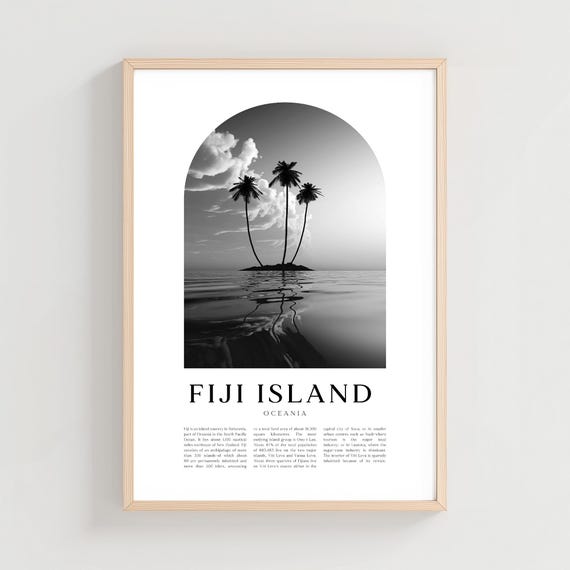 Fiji Island Travel Poster Print Wall Art Oceania City Gift Decor Cn08m