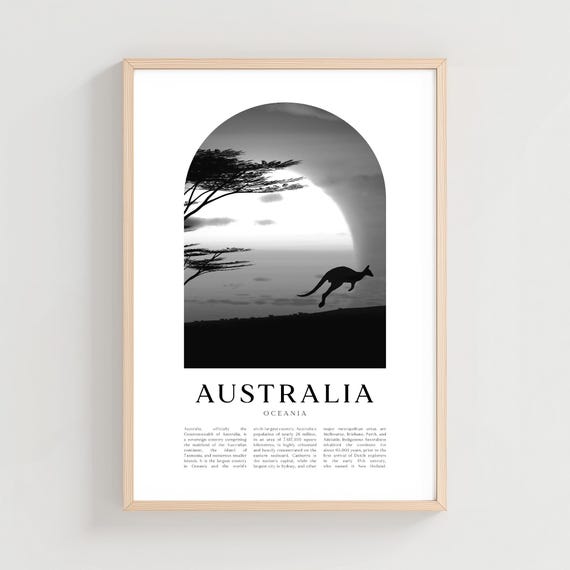 Australia Travel Poster Print Wall Art Oceania City Gift Decor Cn01m