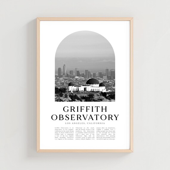 Griffith Observatory Los Angeles Domes Black and White Photo Poster