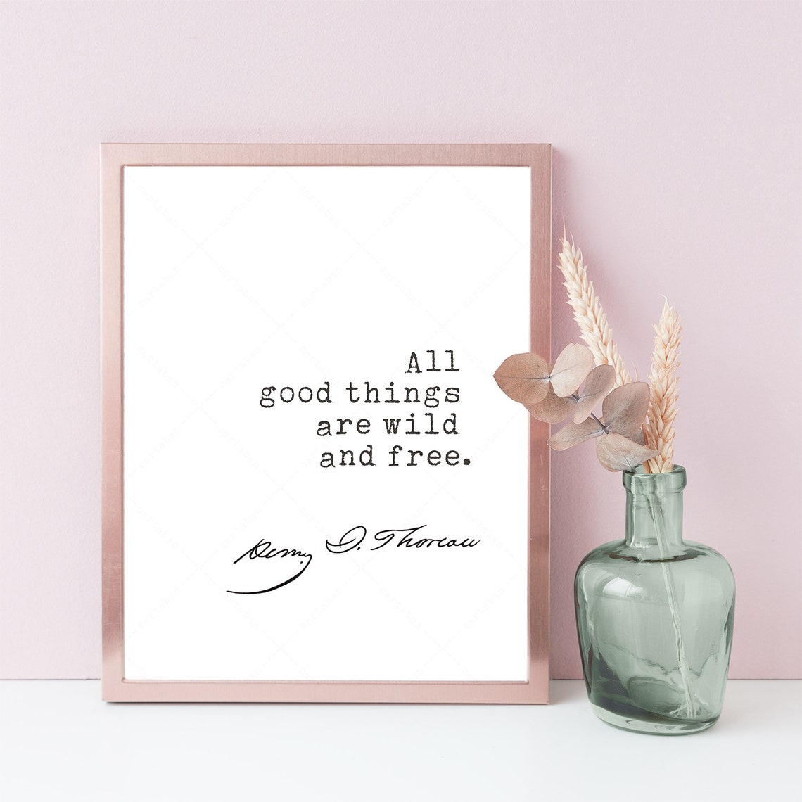 Henry David Thoreau All Good Things Are Wild And Free Quote Print - Image 4