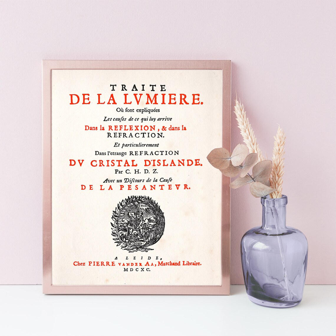 Christiaan Huygens Traite De La Lumiere 1690 Title Page Science Poster - Image 2