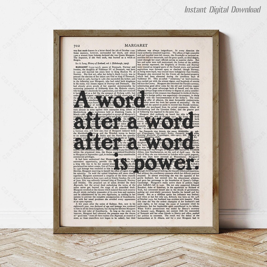 Margaret Atwood A Word After A Word After A Word Is Power Quote Poster