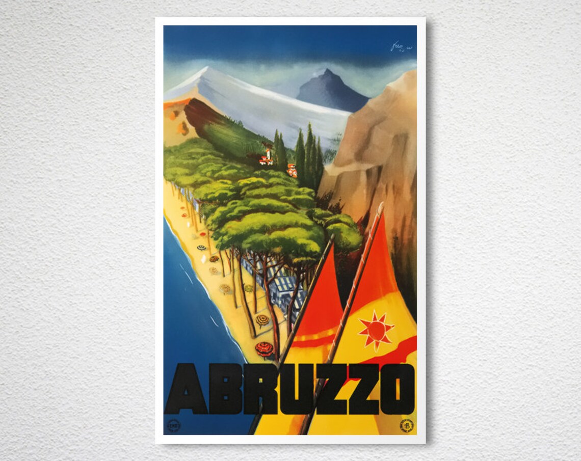 Abruzzo Italy Vintage Travel Poster, Travel Poster - Image 2