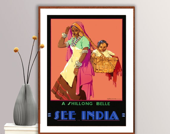 See India Vintage Travel Poster Poster Paper Or Print Gift Idea Wall Decor