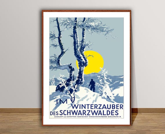 Im Winterzauber Des Schwarzwaldes Vintage Travel Poster Poster Paper Or Print Gift Idea Wall Decor