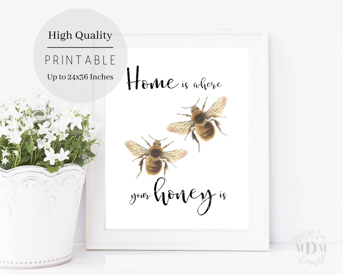 Vintage Bee Print, Farmhouse Spring Decor - Image 3