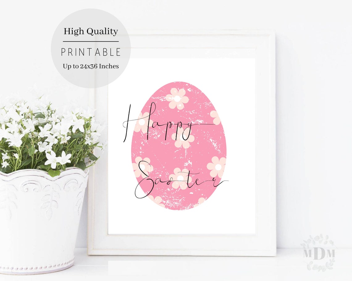 Easter Wall Art Easter Egg Easter Decor Easter Art Happy Easter Easter Prints Farmhouse Easter Print - Image 3