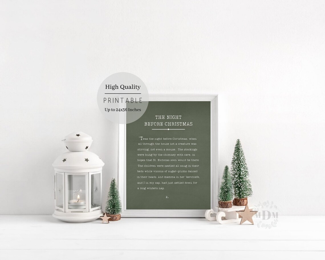 Twas The Night Before Christmas Farmhouse Poster - Image 2