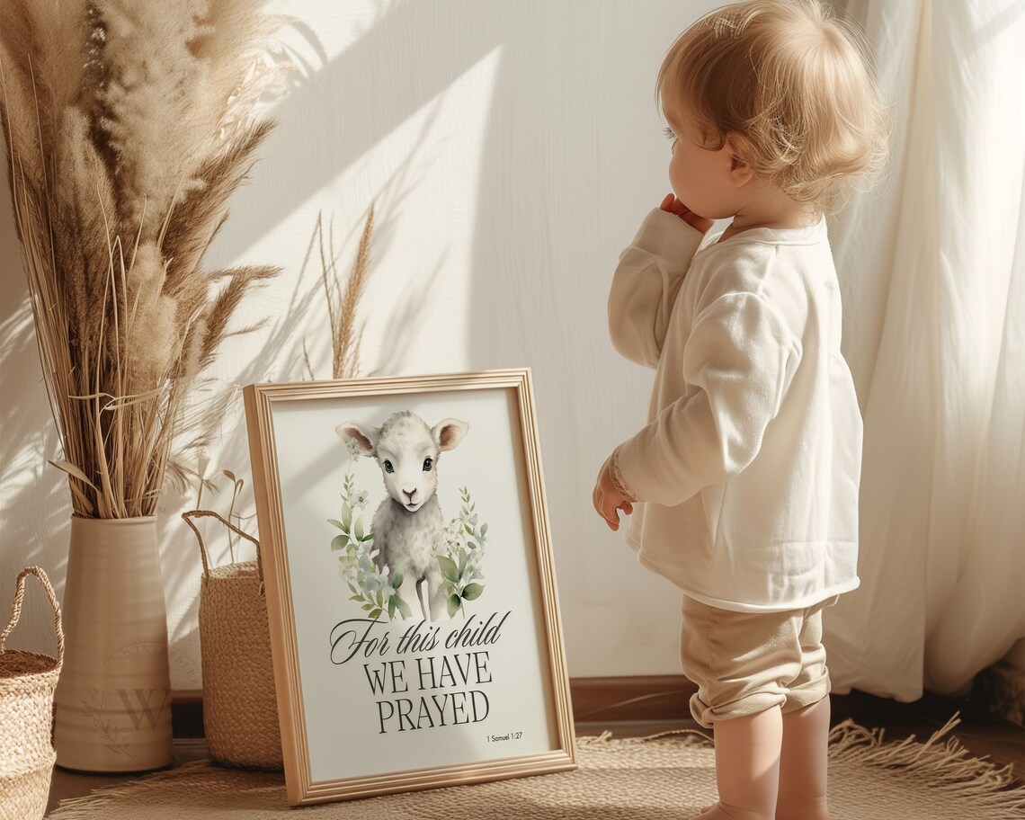 For This Child We Have Prayed Bible Verse Art