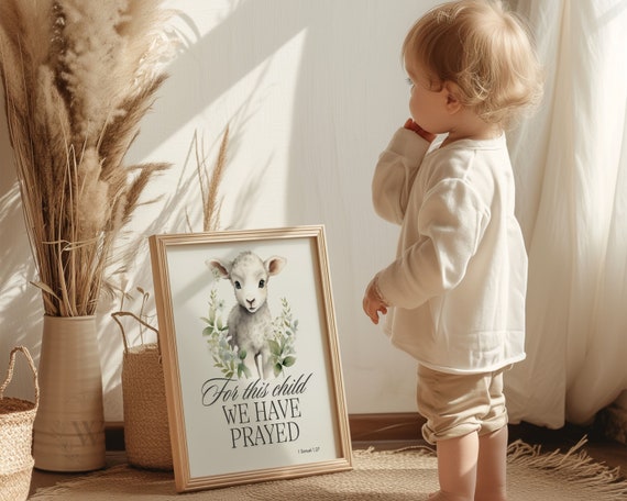 For This Child We Have Prayed Bible Verse Art