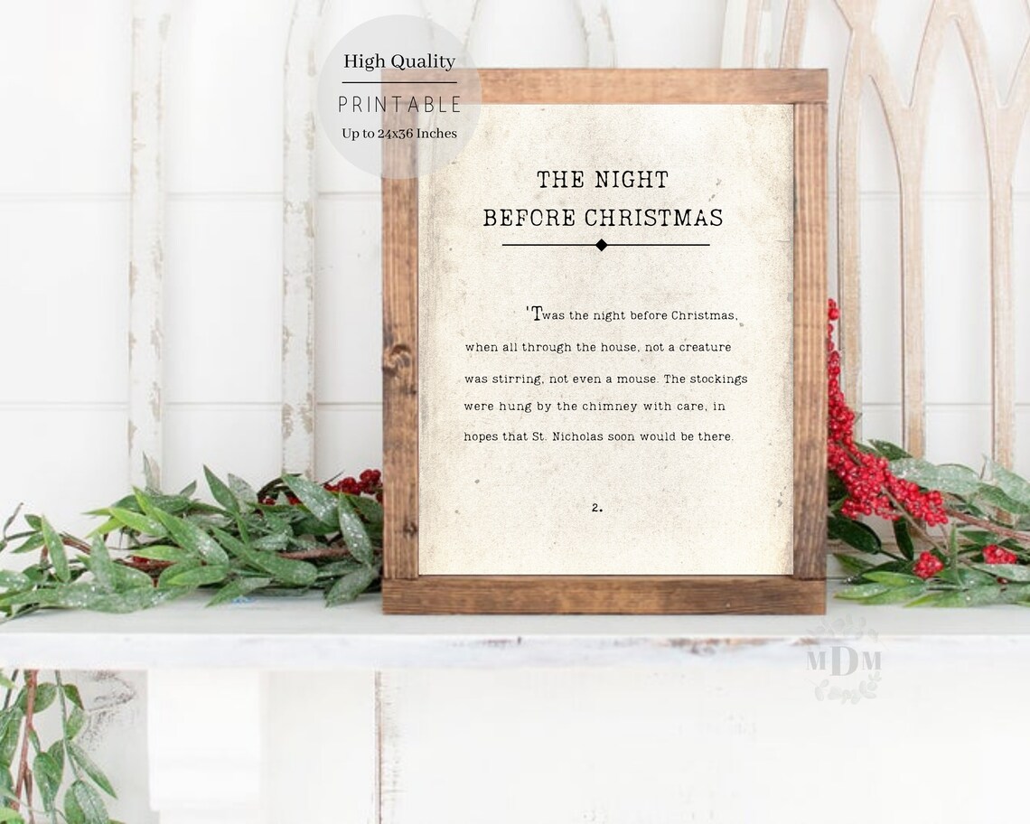 Twas The Night Before Christmas Poster, Farmhouse - Image 3