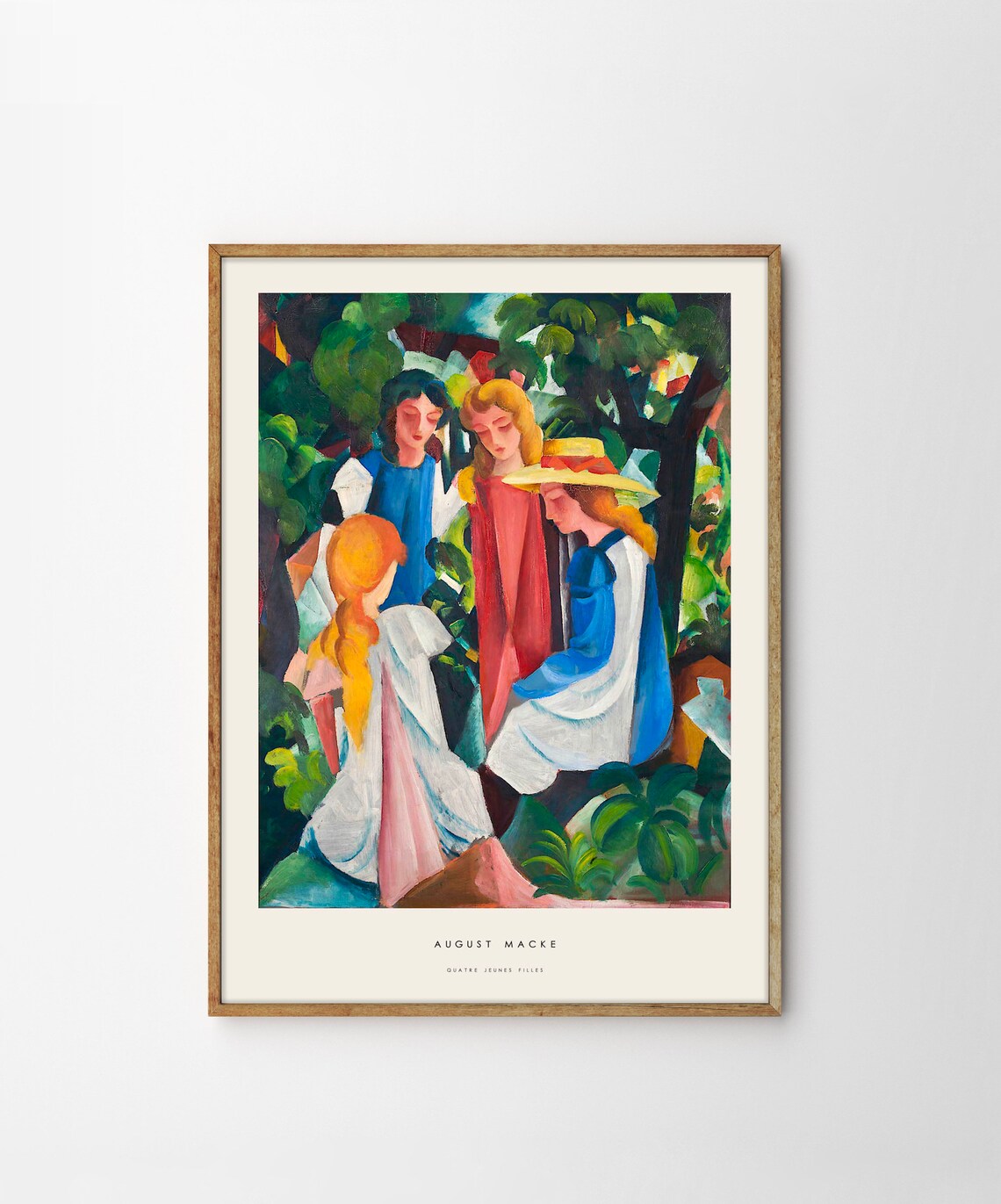 August Macke Four Young Girls Garden Expressionist Art Poster - Image 4