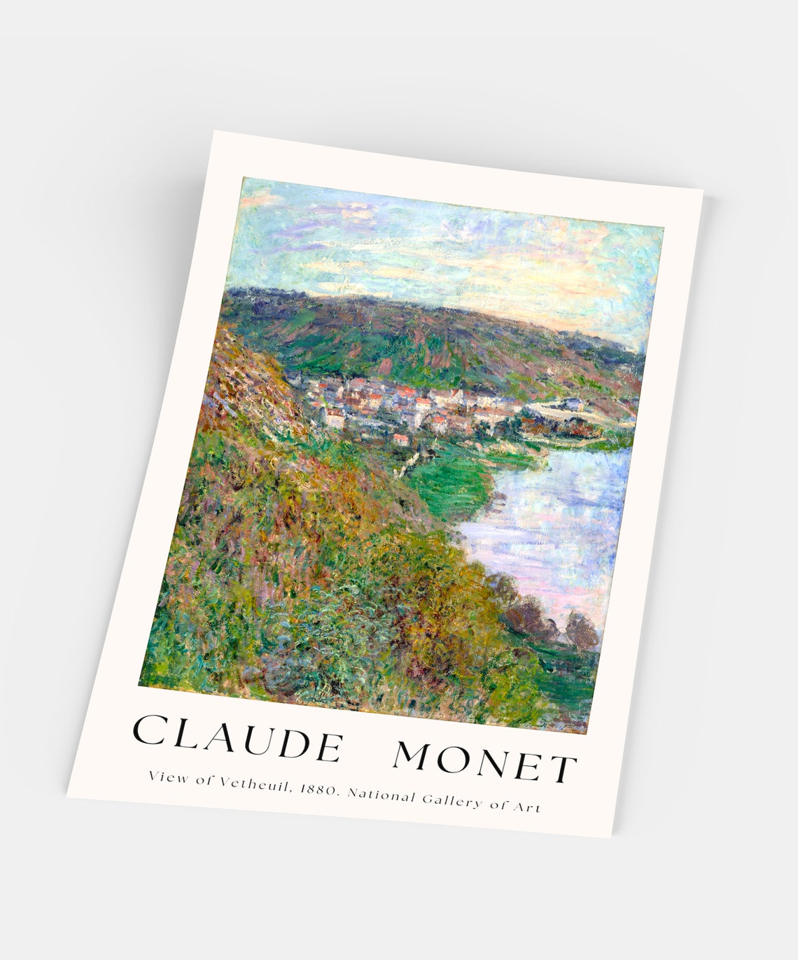 Claude Monet View of Vetheuil 1880 Riverside Village Landscape Poster - Image 5