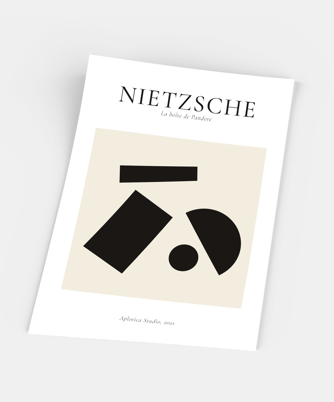 Nietzsche Geometric Abstract Black Shapes Gallery Exhibition Poster - Image 3