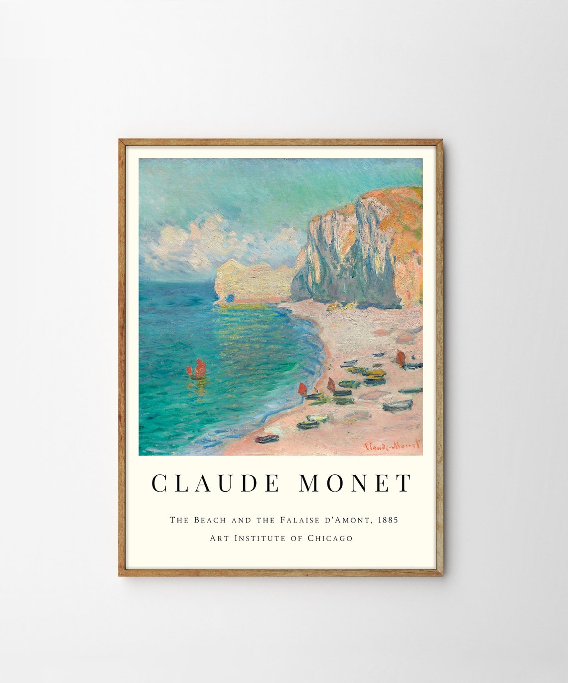 Claude Monet The Beach and the Falaise dAmont 1885 Seascape Poster - Image 4
