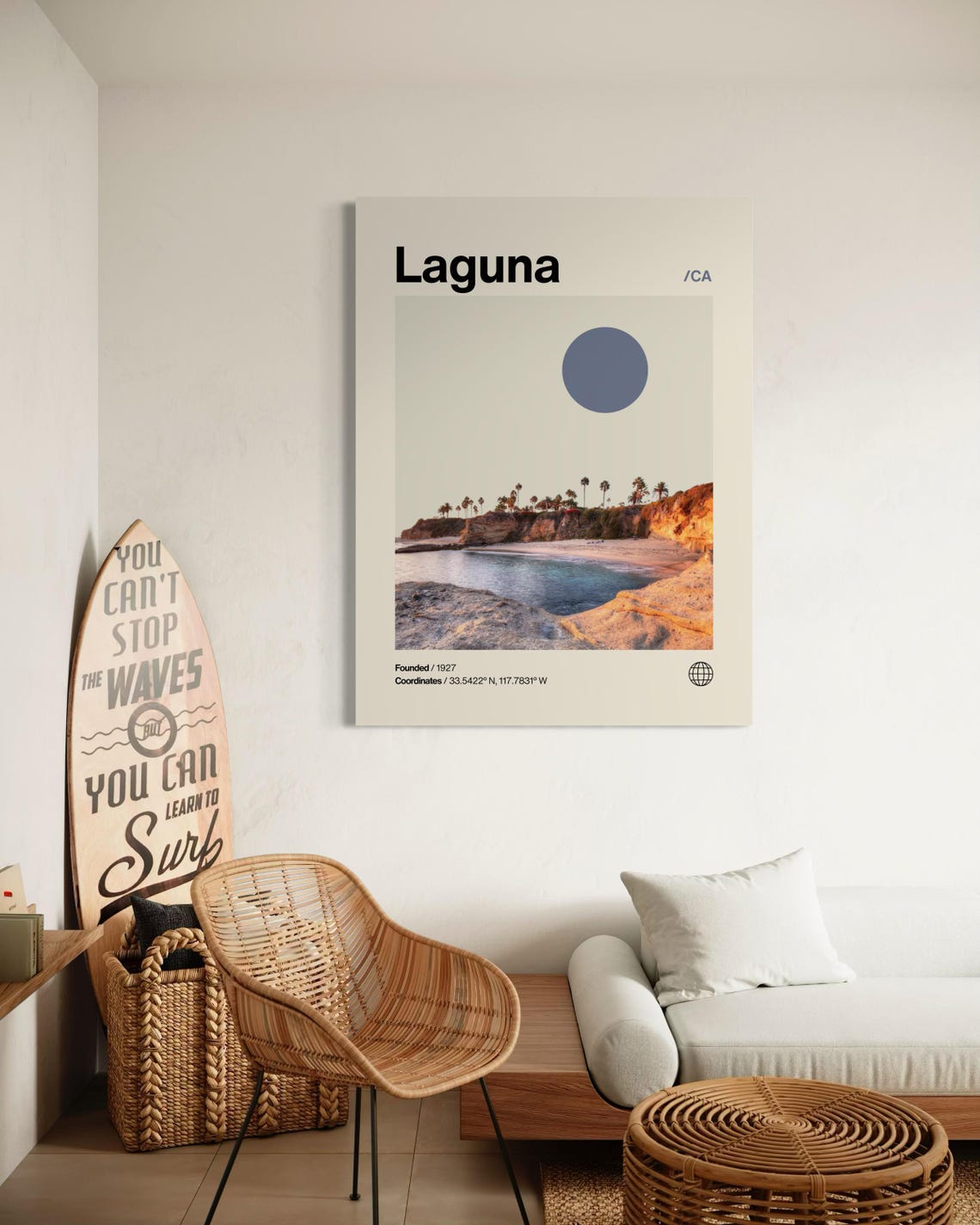 Laguna Poster Minimalist Helvetica Mid Century Modern Laguna Travel Print Laguna Wall Art Laguna Beach Print Laguna California Art - Image 2