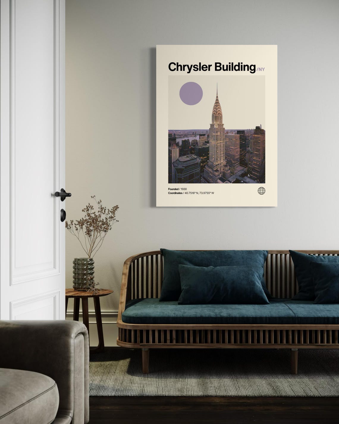 Chrysler Building New York Art Deco Tower Dusk Travel Poster - Image 2