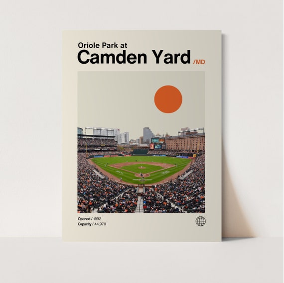 Camden Yard Poster Orioles Poster Minimalist Helvetica Mid Century Modern Baseball Art Baseball Stadium Poster Camden Yard At Oriole