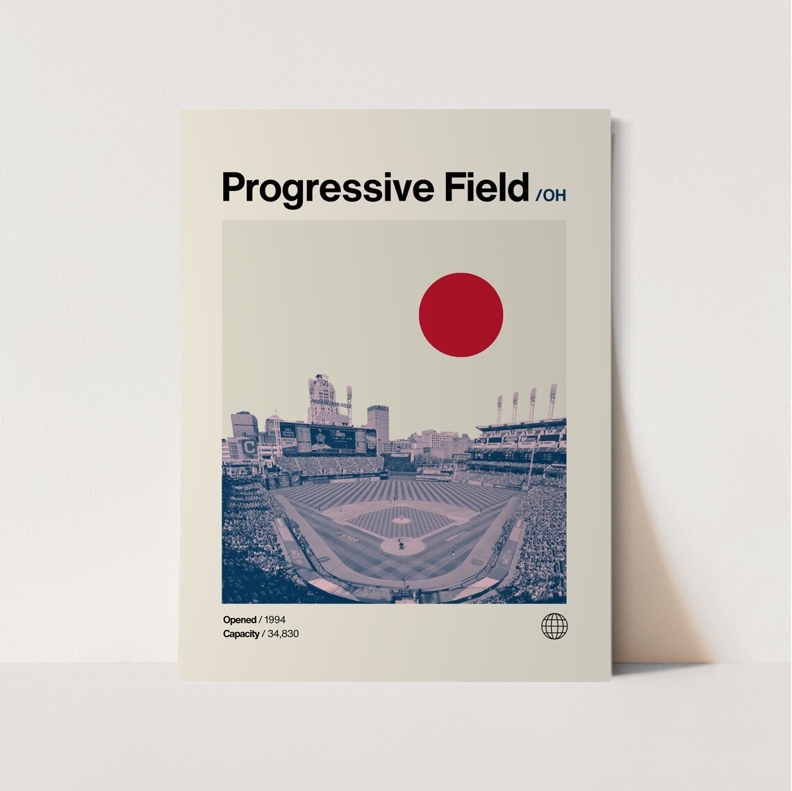 Progressive Field Cleveland Guardians Stadium Minimalist Sports Poster