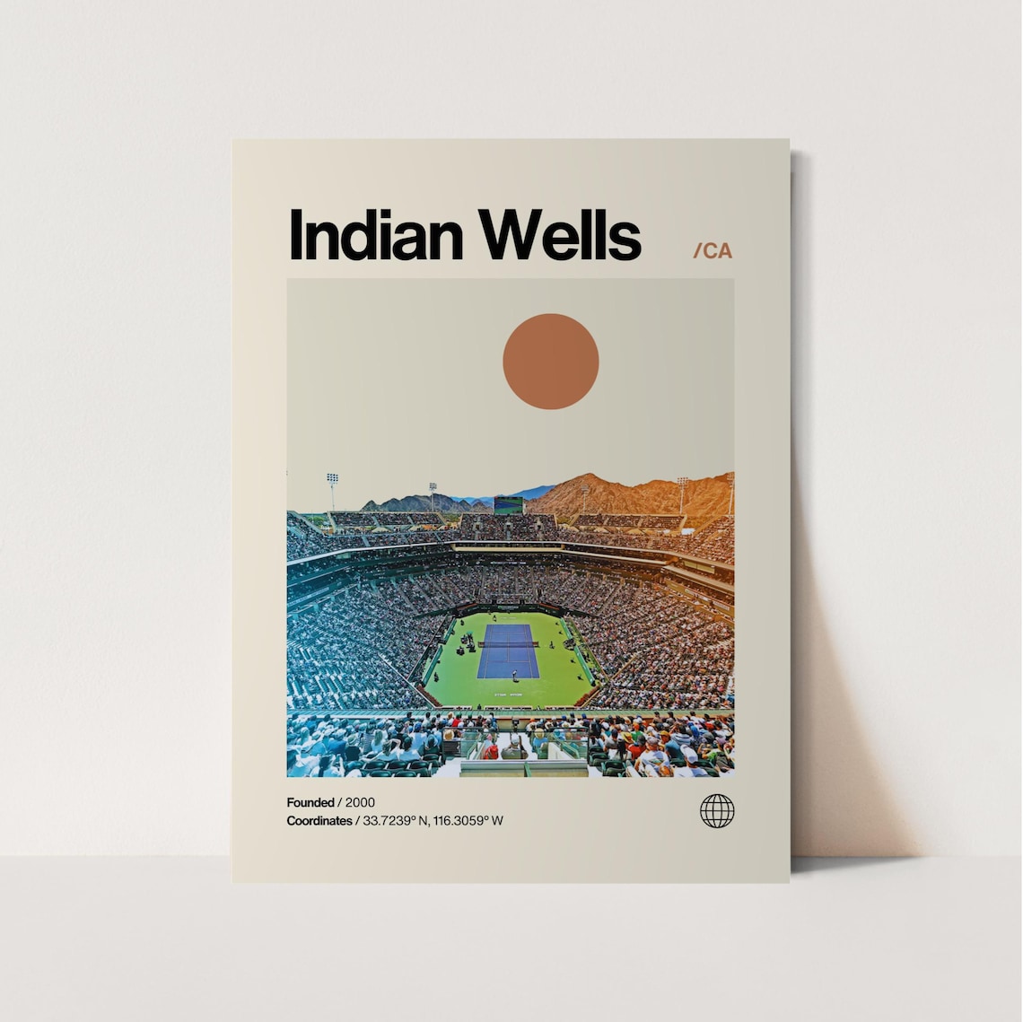 Indian Wells Minimalist Mid-Century Travel Poster