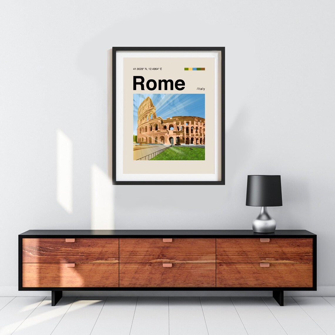 Rome Italy Ancient Colosseum Illustrated Vintage Travel Poster - Image 3