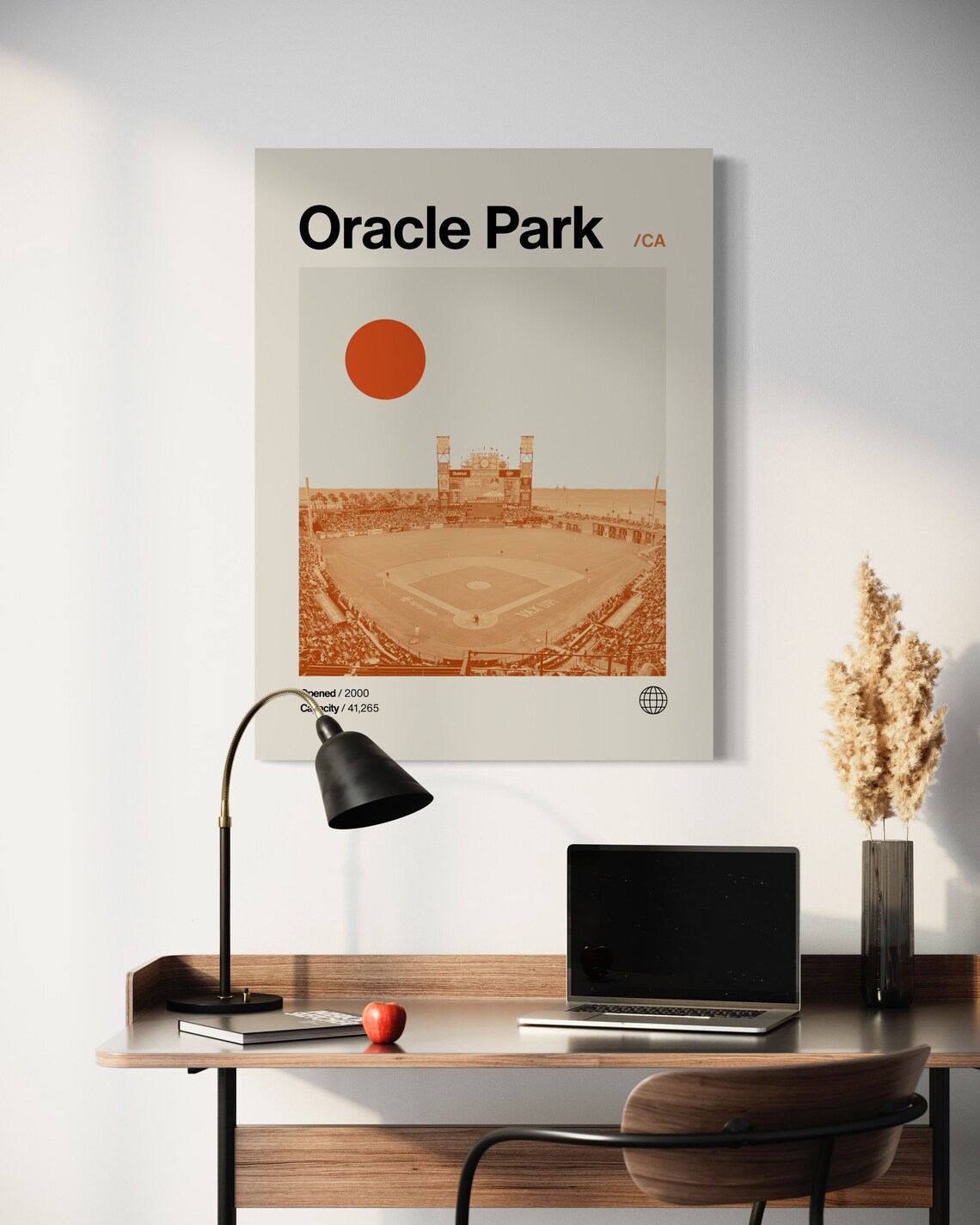 Oracle Park San Francisco Giants Bay Stadium Sepia Minimalist Poster - Image 2