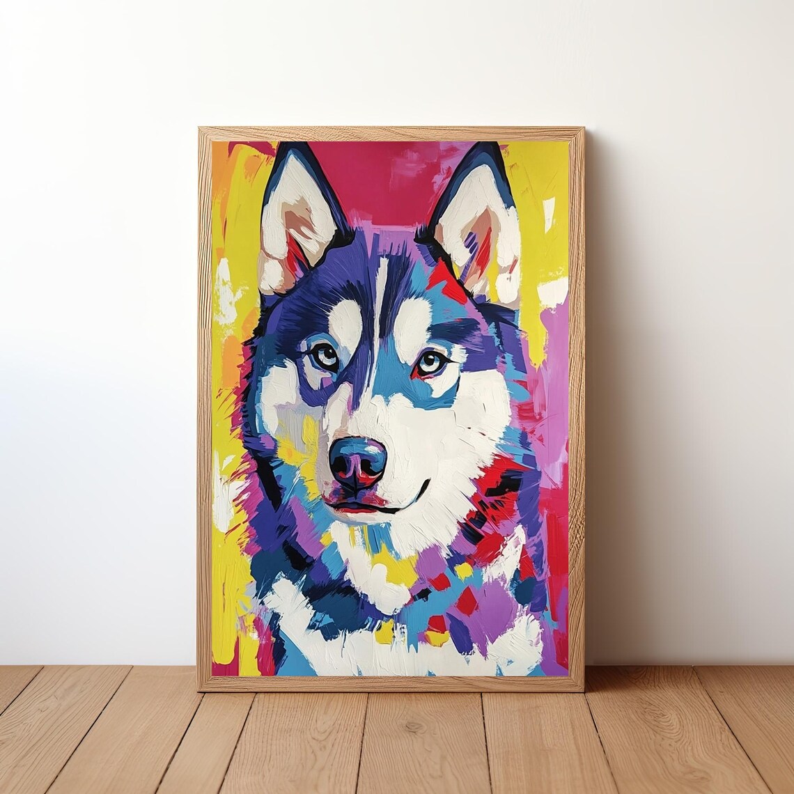 Siberian Husky Pop Art Dog Portrait Colorful Pet Lover Wall Art
