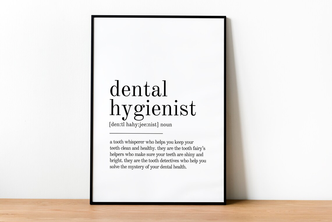 Dental Hygienist Definition Quote Art Print, Modern Minimalist - Image 2