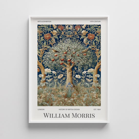 William Morris Tree Of Life Print Vintage Botanical Wall Art
