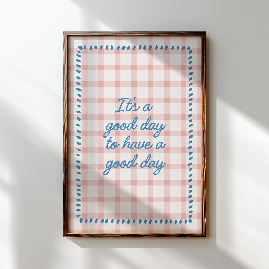 Good Day Affirmation Poster Pink Blue Preppy Dorm Decor