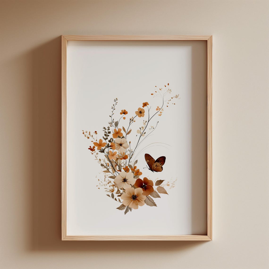 Wildflowers Butterflies Print Set Custom Letter Nursery Art Boho Baby Girl Decor Watercolor Floral Wall Art Farmhouse Decor - Image 2