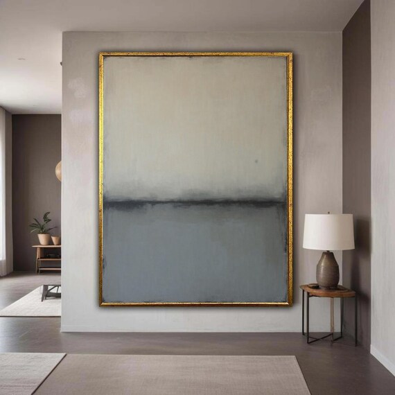Mark Rothko Inspired Abstract Canvas Modern Minimalist Wall Art Neutral Color Block Contemporary Home Decor Gift