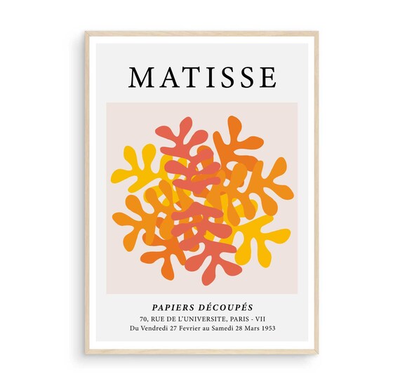 Matisse Papiers Decoupes 1953 Orange Cut-Out Leaf Abstract Poster