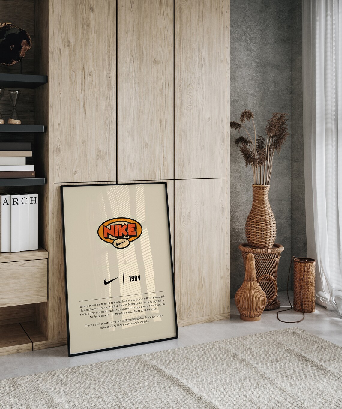 Retro Nike 1994 Orange Oval Logo Basketball Heritage Catalog Poster - Image 3