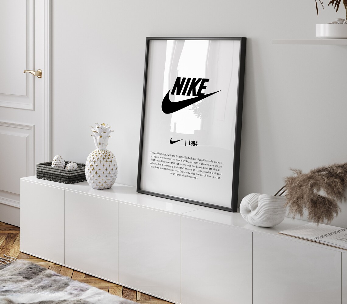Nike 1994 Air Unlimited Minimalist Sneaker History Logo Wall Art