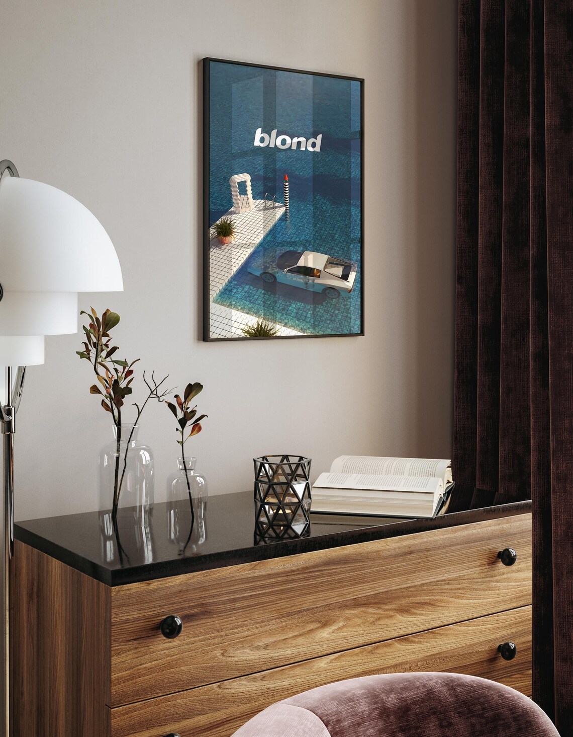 Frank Ocean Blond Pool Car Aesthetic Album Art Music Wall Art - Image 2