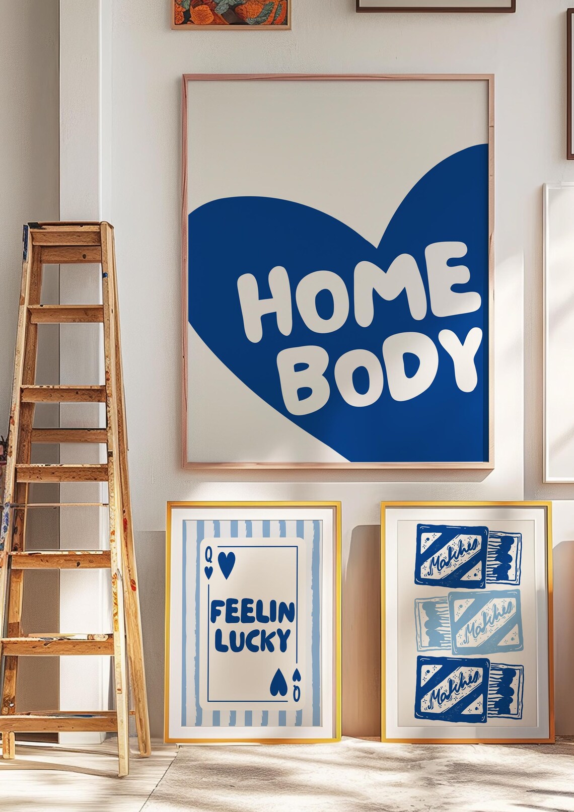 Blue Wall Art Bundle Home Body Wall Art Matchbox Wall Art Prints For Dorm Blue Room Decor Cute Posters For Room Dorm Wall Art - Image 4