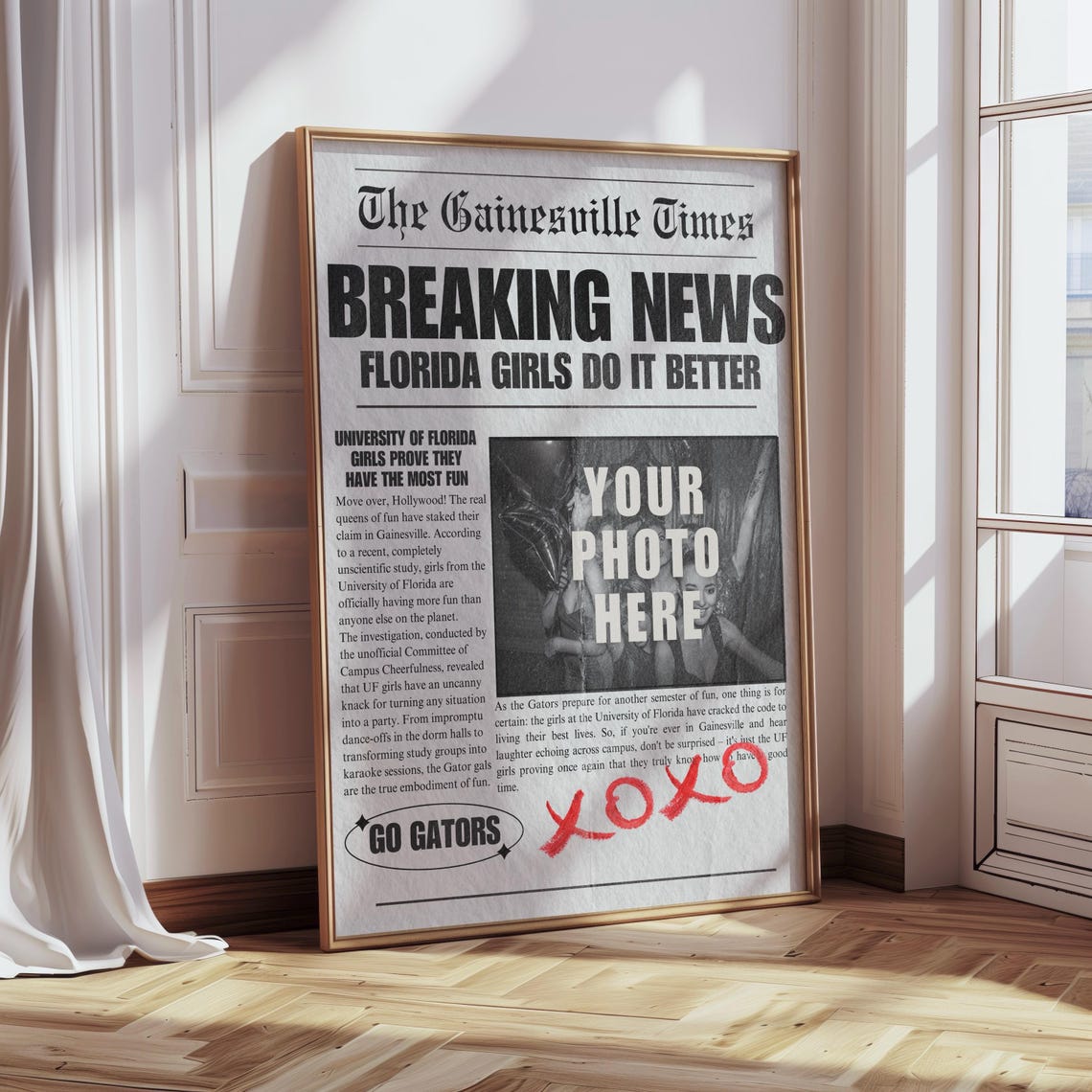 Gainesville Times Breaking News Personalized Photo Newspaper Poster