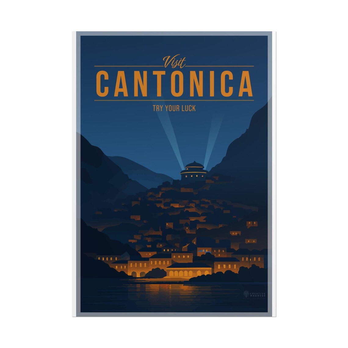Cantonica Galactic Travel Poster, Scenic Sci-Fi Art Print
