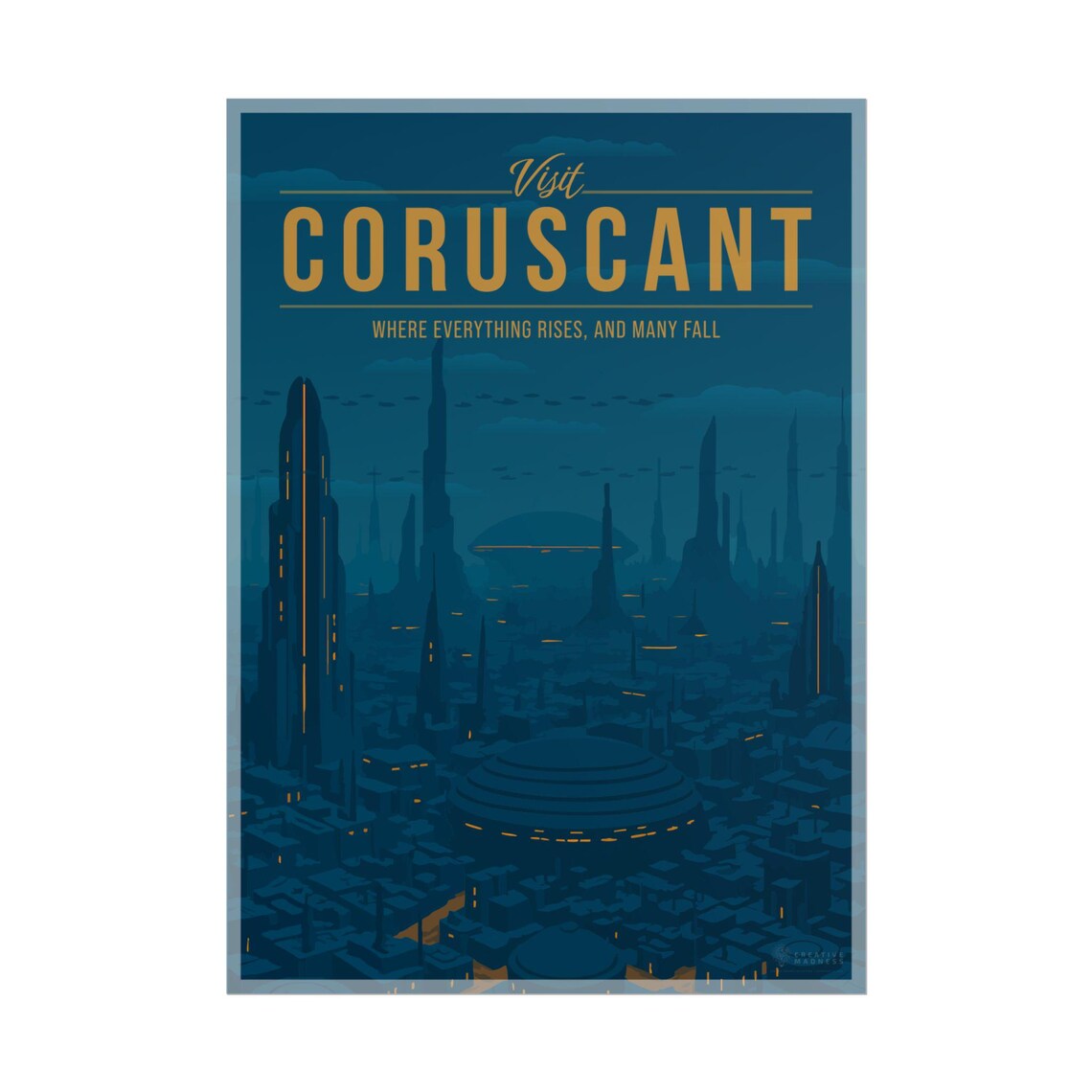 Coruscant Galactic Travel Poster, Sci-Fi Art Print